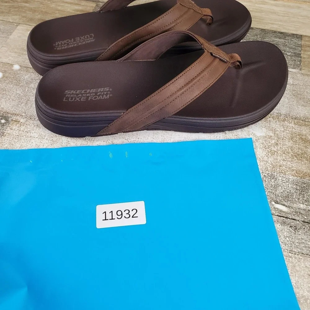 Skechers Patino Marlee Mens Flip Flop Sandals Sz 13 Chocolate Slip On Open Toe